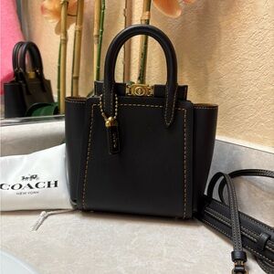 Coach Black Troupe 16 Mini Bag with Gold Details